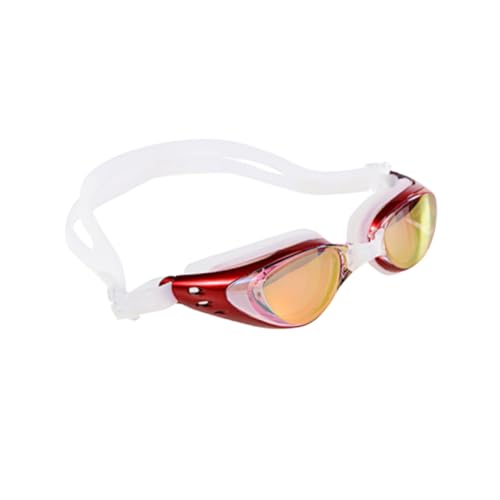 SKISUNO Schwimmbrille Antibeschlag UV Schutz Für Herren Und Damen Verstellbare Silikonbrille Rot Wasserdicht Ideal Für Schwimmen Und Wettkämpfe Erwachsene von SKISUNO