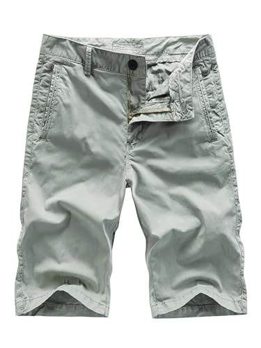 SKJUBLPG Herren Shorts Kurze Hose Cargo Jeans Running Outdoor Baumwolle Chino-Shorts Herren 32 Grau von SKJUBLPG