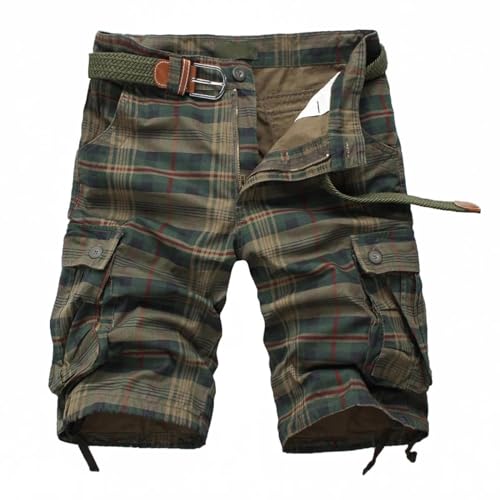 SKJUBLPG Herren Shorts Kurze Hose Cargo Jeans Running Outdoor Baumwolle Herren-Sportshorts Aus Baumwolle 38 ArmyGreen von SKJUBLPG