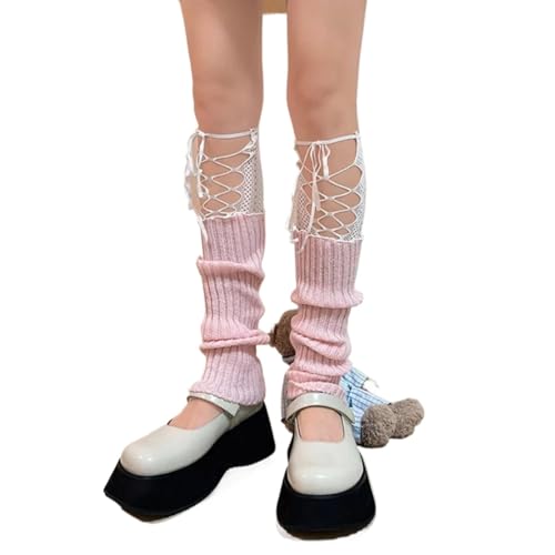 SKJUBLPG Kniestrümpfe Damen Farben Socken Muster Lange Strümpfe Socks Lange Socken Für Damen OneSize Rosa von SKJUBLPG