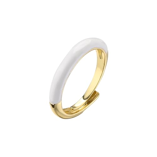 SKJUBLPG Ring Ringe Damen Bijouterie Herren Ringe Für Frauen Einfache Ringe Zubehör Größenverstellbar Weiss von SKJUBLPG