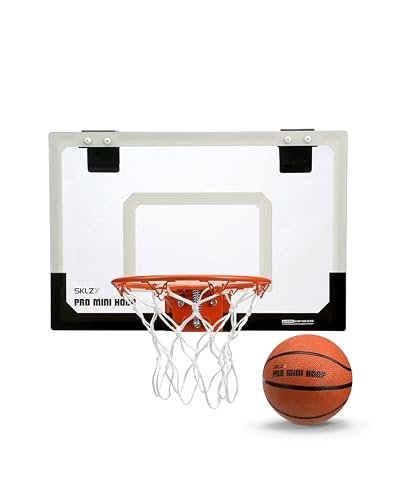 SKLZ Unisex Glow in The Dark Mini Basketball Hoop, White/Black, Standard (18" x 12") von SKLZ