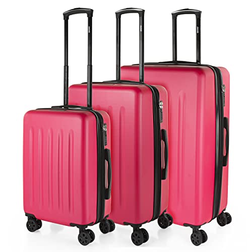 SKPAT - Gepäck-Sets, Reisekoffer, Reisekoffer Set, Kofferset, Hartschalenkoffer, Trolley-Set, Luggage - Große Auswahl an Koffer & Trolleys für Jede Reise!, Fuchsia SKPAT - Gepäck-Sets, Reisekoffer, Reisekoffer Set, Kofferset, Hartschalenkoffer, Trolley-Set, Luggage - Große Auswahl an Koffer & Trolleys für Jede Reise!, Fuchsia von SKPAT