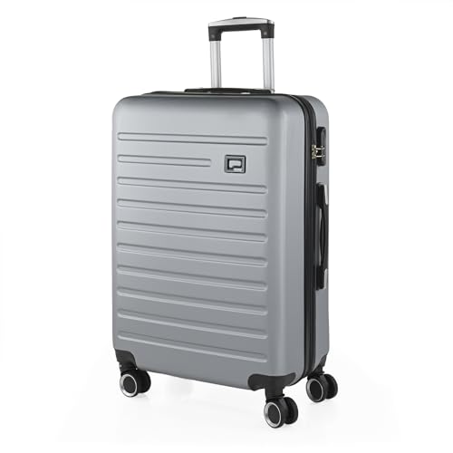 SKPAT - Koffer Groß, Koffer Mittelgroß, Hartschalenkoffer M - Robuster Hartschalenkoffer & Koffer & Trolleys mit 4 Rollen, ideal als Reisekoffer für Jede Reise, Silber SKPAT - Koffer Groß, Koffer Mittelgroß, Hartschalenkoffer M - Robuster Hartschalenkoffer & Koffer & Trolleys mit 4 Rollen, ideal als Reisekoffer für Jede Reise, Silber von SKPAT