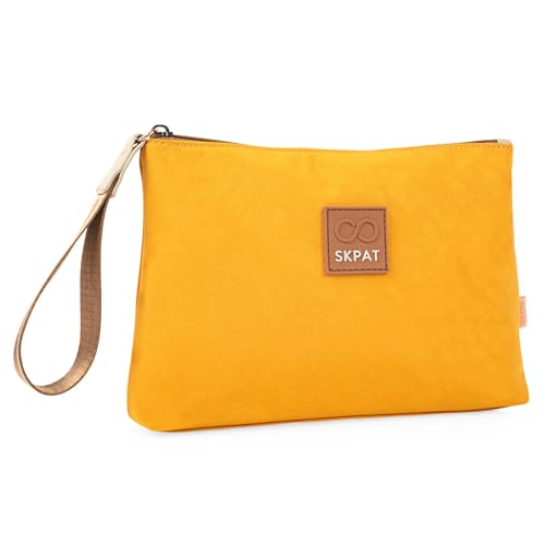 SKPAT - Womens Toilet Bag - Womens Toilet Bag Small Marke Skpat Handgelenk Griff und Reißverschluss, Gelb SKPAT - Womens Toilet Bag - Womens Toilet Bag Small Marke Skpat Handgelenk Griff und Reißverschluss, Gelb von SKPAT