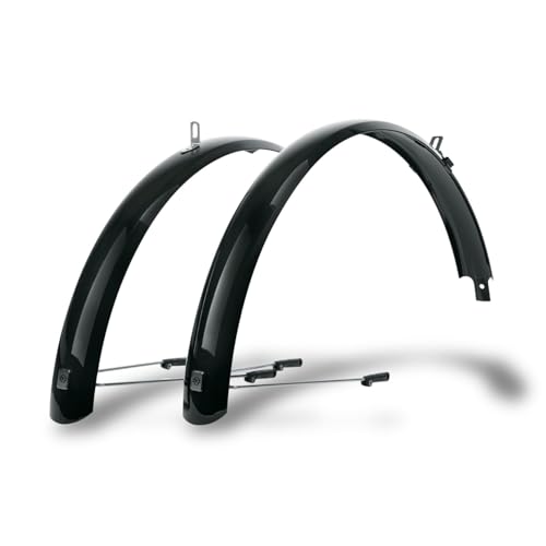 SKS GERMANY BLUEMELS BASIC 24" 60MM BLACK SET Schutzblech-Set, Fahrradzubehör (aus robuster Sandwich-Konstruktion, ASR-Sicherheitssystem, V-Streben mit Festbrücken für flexible Anpassung), schwarz von SKS GERMANY