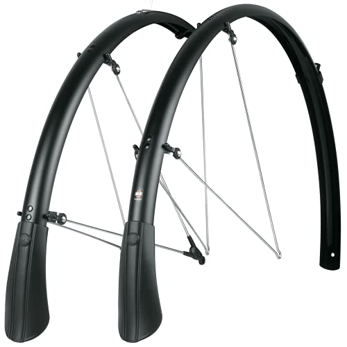 SKS GERMANY BLUEMELS MATT 28" 35MM BLACK SET Schutzblech-Set, Fahrradzubehör (aus robuster Sandwich-Konstruktion, ASR-Sicherheitssystem, stabil und biegesteif, V-Streben mit festen Brücken), schwarz SKS GERMANY BLUEMELS MATT 28" 35MM BLACK SET Schutzblech-Set, Fahrradzubehör (aus robuster Sandwich-Konstruktion, ASR-Sicherheitssystem, stabil und biegesteif, V-Streben mit festen Brücken), schwarz von SKS GERMANY