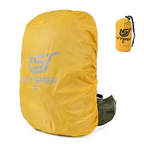 SKYSPER Regenschutz für Rucksäcke Regenhülle mit Reflexstreifen (15-25L) Wasser- und Windabweisend für Wandern, Camping, Radfahren von SKYSPER