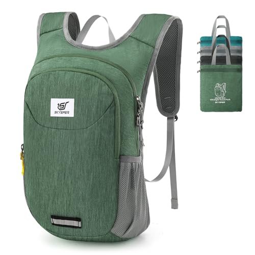 SKYSPER Faltbarer Rucksack 10L Ultraleicht Tagesrucksack Daypack Wanderrucksack Klein Outdoorrucksack mit Reflexstreifen für Wandern Reisen Sport SKYSPER Faltbarer Rucksack 10L Ultraleicht Tagesrucksack Daypack Wanderrucksack Klein Outdoorrucksack mit Reflexstreifen für Wandern Reisen Sport von SKYSPER