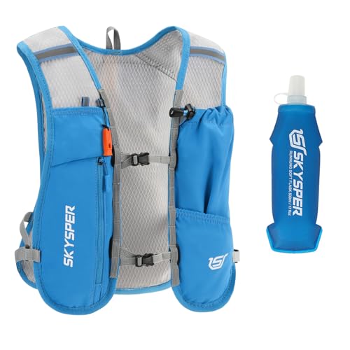 SKYSPER Trinkrucksack Trinkweste Ultra-leichtes 5L, Trinkbeutel mit weichen Flaschen 500ml Hydrationsweste für Wandern Marathon Trailrunning Radfahren SKYSPER Trinkrucksack Trinkweste Ultra-leichtes 5L, Trinkbeutel mit weichen Flaschen 500ml Hydrationsweste für Wandern Marathon Trailrunning Radfahren von SKYSPER