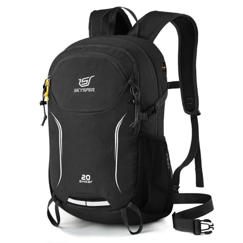 SKYSPER Wanderrucksack 20L Rucksack Outdoor Leicht Trekkingrucksack Klein Tagesrucksack Wandern Nachhaltig Schwarz Daypack für Herren Damen SKYSPER Wanderrucksack 20L Rucksack Outdoor Leicht Trekkingrucksack Klein Tagesrucksack Wandern Nachhaltig Schwarz Daypack für Herren Damen von SKYSPER