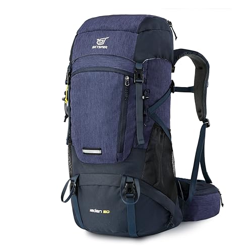 SKYSPER Wanderrucksack 50L Trekkingrucksack Herren und Damen,Reiserucksack mit Schuhfach Schlafsackfach,Tagesausflüge mit Hüftgurt für Camping Outdoor Daypack von SKYSPER