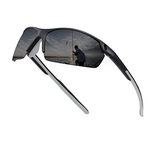 SKYWAY Sonnenbrille Fahrradbrille Radsportbrillen Damen Herren TR90 Superleichtes Rahmen Polarisierte Sportbrille für Radfahren Laufen und Fischen UV400 Schutz von SKYWAY