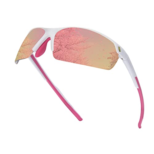 SKYWAY Sonnenbrille Fahrradbrille Radsportbrillen Damen Herren TR90 Superleichtes Rahmen Polarisierte Sportbrille für Radfahren Laufen und Fischen UV400 Schutz von SKYWAY