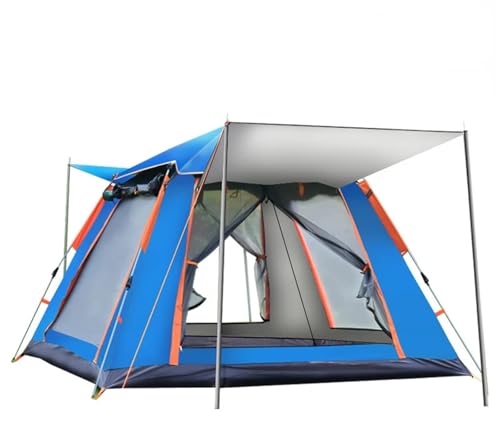 Campingzelt Automatisches, schnell zu öffnendes Strandzelt für 5–6 Personen, Doppeldeck-Zelt, Campingzelt, Rucksack, Sonnenschutz Tunnelzelte(Blue 29X29X22 cm) von SLAHAJ