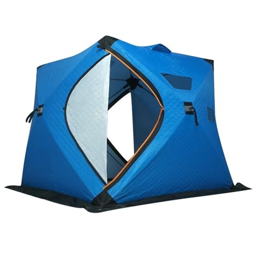 Campingzelt Automatisches Eisfischerzelt für 2–3 Personen, Baumwolle, verdickt, Winterzelte, Outdoor-Camping, warmes Schutzzelt Tunnelzelte(Blue) von SLAHAJ