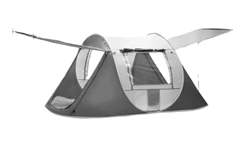 Campingzelt Großes bootförmiges Zelt für Familiencamping, Pop-up-Zelt, Doppeltüren, Fenster, Reisen, Wandern, Picknick, 5 Personen Tunnelzelte(Grey-White Have Hall) von SLAHAJ