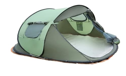 Campingzelt Großes bootförmiges Zelt für Familiencamping, Pop-up-Zelt, Doppeltüren, Fenster, Reisen, Wandern, Picknick, 5 Personen Tunnelzelte(Mini Green No Hall) von SLAHAJ