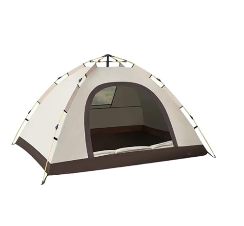 Campingzelt Neues Outdoor-Campingzelt, praktisch, vollautomatisch, schnell zu öffnendes, regensicheres und Sonnenschutzzelt, Campingzelt für 3 bis 4 Personen Tunnelzelte(Silver Glue Double) von SLAHAJ