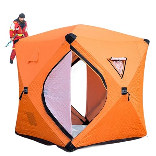 Campingzelt Tragbares Eisangel-Winter-Angelzelt. Eisangel-Zelt. wasserdichte und Winddichte Winter-Angelausrüstung Tunnelzelte(Orange) von SLAHAJ