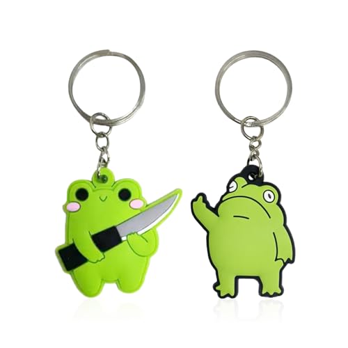 2 Stück Frosch-Schlüsselanhänger, Kreative Personalisierte Schlüsselanhänger, Süße Cartoon-Grüne Schlüsselanhänger, Süße Taschenanhänger, Interessante Schlüsselanhänger 2 Stück Frosch-Schlüsselanhänger, Kreative Personalisierte Schlüsselanhänger, Süße Cartoon-Grüne Schlüsselanhänger, Süße Taschenanhänger, Interessante Schlüsselanhänger von SLEEKEE