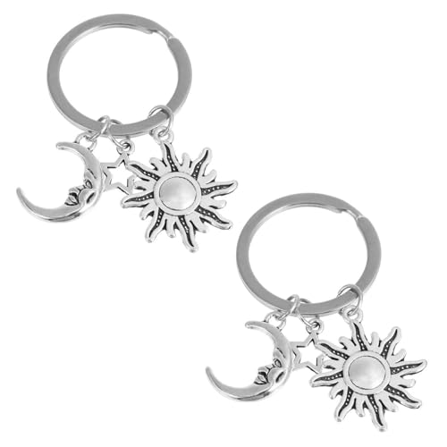 2 Stück Sonne Stern Mond Schlüsselanhänger Schlichtes Design Anhänger Edelstahl Schlüsselanhänger Deko Anhänger Damen Schlüsselanhänger 2 Stück Sonne Stern Mond Schlüsselanhänger Schlichtes Design Anhänger Edelstahl Schlüsselanhänger Deko Anhänger Damen Schlüsselanhänger von SLEEKEE