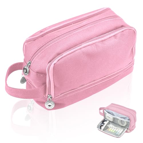 SLTAXAR Federmäppchen Mädchen Mäppchen 4 Fächer Federmappe Rosa Federtasche Große Kapazität Pencil Case Pink Federtaschen Erwachsene Mit Reißverschluss Mäppchen Organizer für Schule & Büro von SLTAXAR