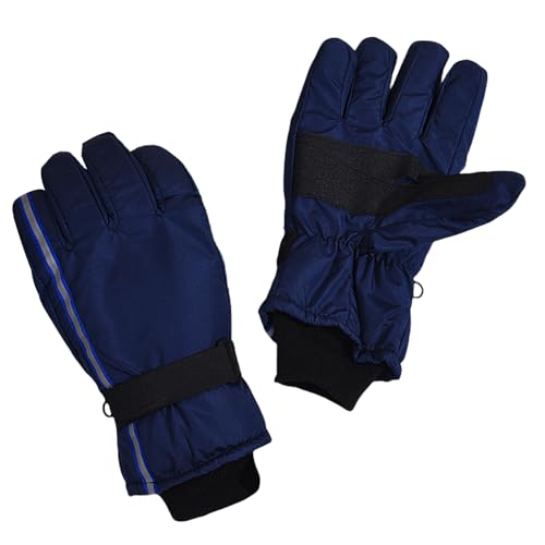 SLXLYH Warme Handschuhe für Damen und Herren, wasserdicht, Winteraktivität, Handhandschuhe zum Bergsteigen, verdickter Fleece-Handschutz (Marineblau, Damengröße) von SLXLYH