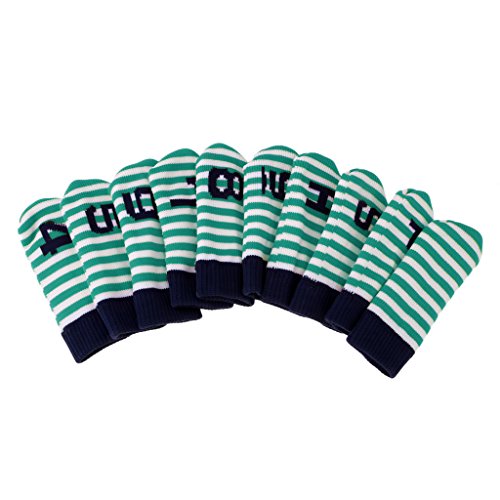 SM SunniMix 10 Streifen Stricken Golf Club Covers Set für, Grün von SM SunniMix