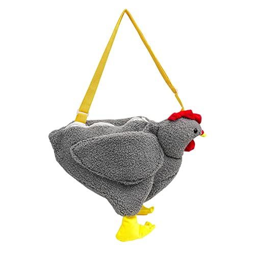 SM SunniMix Damen-Huhn-Plüsch-Umhängetaschen, Mode, weich, Freundin, Geschenk, kreative Mode, Damen, Vintage-Handtaschen, Cartoon-Huhn, Plüsch-Handtasche, Mädchen - grau SM SunniMix Damen-Huhn-Plüsch-Umhängetaschen, Mode, weich, Freundin, Geschenk, kreative Mode, Damen, Vintage-Handtaschen, Cartoon-Huhn, Plüsch-Handtasche, Mädchen - grau von SM SunniMix