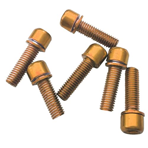 Set M5x18mm Schrauben MTB Fahrrad Vorbau mit Unterlegscheiben, Gold Set M5x18mm Schrauben MTB Fahrrad Vorbau mit Unterlegscheiben, Gold von SM SunniMix