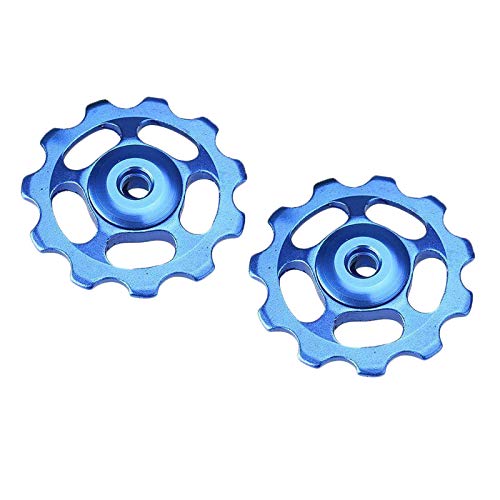 SunniMix 2 pcs 11T Aluminium Versiegelt Lager Rädchen Schaltwerk Pulley, Aluminiumlegierung Schaltwerk Riemenscheibe Schaltröllchen Versiegelt für Shimano/SRAM/Campagnolo Schaltwerk - Blau von SM SunniMix