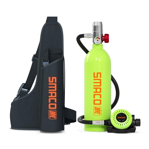 SMACO Mini Tauchflasche Sauerstoffflasche Taucherflasche Mini zum tauchen Mit 15 Bis 20 Minuten Tauchen Sauerstofftank Taucher Set Tauchausrüstung Tragbare 1L S400(10 Tage Lieferung) von SMACO