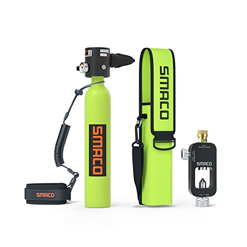 SMACO Tauchflasche 0.5L Mini-Tauchflaschen für das Tauchen im Flachen Wasser Kleine Tauchflasche Support 6-10 Mins Unterwasseratmung für Tauchpraxis Oder Als Ersatzluftflasche, Paket A-Grün SMACO Tauchflasche 0.5L Mini-Tauchflaschen für das Tauchen im Flachen Wasser Kleine Tauchflasche Support 6-10 Mins Unterwasseratmung für Tauchpraxis Oder Als Ersatzluftflasche, Paket A-Grün von SMACO
