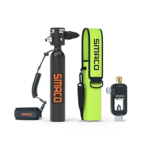 SMACO Tauchflasche 0.5L Mini-Tauchflaschen für das Tauchen im Flachen Wasser Kleine Tauchflasche Support 6-10 Mins Unterwasseratmung für Tauchpraxis Oder Als Ersatzluftflasche, Paket A-Schwarz SMACO Tauchflasche 0.5L Mini-Tauchflaschen für das Tauchen im Flachen Wasser Kleine Tauchflasche Support 6-10 Mins Unterwasseratmung für Tauchpraxis Oder Als Ersatzluftflasche, Paket A-Schwarz von SMACO