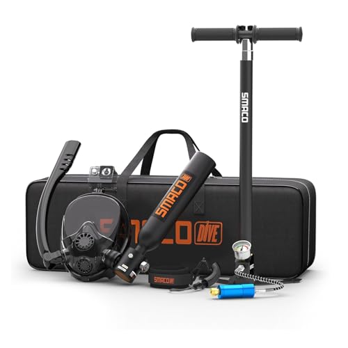 SMACO Tauchflasche Kit Mini-Tauchflasche 0,5L mit Untermaske, Sorgt für ca. 6 Minuten Unterwasseratem Innerhalb Einer Tauchtiefe von 30 ft kleine Tauchflasche für Flachwassertauchen, Paket-C SMACO Tauchflasche Kit Mini-Tauchflasche 0,5L mit Untermaske, Sorgt für ca. 6 Minuten Unterwasseratem Innerhalb Einer Tauchtiefe von 30 ft kleine Tauchflasche für Flachwassertauchen, Paket-C von SMACO