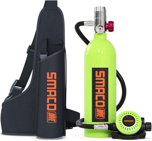 Tauchflasche für Flachwassertauchen 1L Mini-Taucherflasche unterstützt 15-20 Minuten Unterwasseratmung Tauchflaschen für Unterwasser-Sightseeing/Fotografie/Fischen/Reinigung des Bodens,Paket A-Grün Tauchflasche für Flachwassertauchen 1L Mini-Taucherflasche unterstützt 15-20 Minuten Unterwasseratmung Tauchflaschen für Unterwasser-Sightseeing/Fotografie/Fischen/Reinigung des Bodens,Paket A-Grün von SMACO