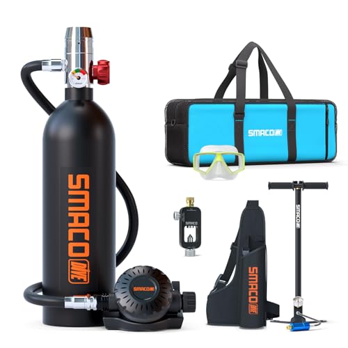 Tauchflasche für Flachwassertauchen 1L Mini-Taucherflasche unterstützt 15-20 Minuten Unterwasseratmung Tauchflaschen für Unterwasser-Sightseeing/Fotografie/Fischen/Reinigung des Bodens,Paket D-Schwarz Tauchflasche für Flachwassertauchen 1L Mini-Taucherflasche unterstützt 15-20 Minuten Unterwasseratmung Tauchflaschen für Unterwasser-Sightseeing/Fotografie/Fischen/Reinigung des Bodens,Paket D-Schwarz von SMACO