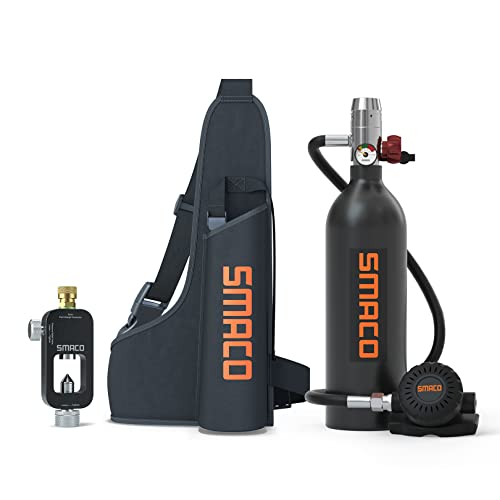 Tauchflasche für Flachwassertauchen 1L Mini-Taucherflasche unterstützt 15-20 Minuten Unterwasseratmung Tauchflaschen für Unterwasser-Sightseeing/Fotografie/Fischen/Reinigung des Bodens,Paket E-Schwarz Tauchflasche für Flachwassertauchen 1L Mini-Taucherflasche unterstützt 15-20 Minuten Unterwasseratmung Tauchflaschen für Unterwasser-Sightseeing/Fotografie/Fischen/Reinigung des Bodens,Paket E-Schwarz von SMACO