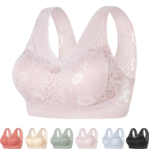 SMAPWRH Hatmeo Women's Orthopedic Anti-Sagging Bra, Hatmeo Bras for Senior Women, Hatmeo Posture Correcting Bra (4XL,Pink) von SMAPWRH