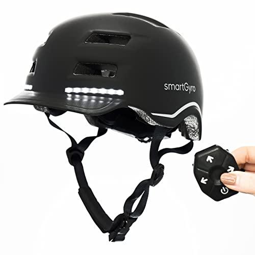 smartGyro Smart Helmet Max – Smart Helmet mit automatischem Bremslicht, Blinker, Größe L, EPS + PC, Batterie, Frontvisier, LEDs vorne und hinten, schwarze Farbe von SMARTGYRO