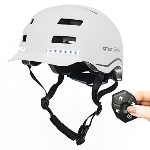 smartGyro Smart Helmet PRO – Smart Helmet mit automatischem Bremslicht, Blinkern, Lautsprechern, Bluetooth, Größe M, EPS + PC, Batterie, Frontvisier, LEDs vorne und hinten, weiße Farbe smartGyro Smart Helmet PRO – Smart Helmet mit automatischem Bremslicht, Blinkern, Lautsprechern, Bluetooth, Größe M, EPS + PC, Batterie, Frontvisier, LEDs vorne und hinten, weiße Farbe von SMARTGYRO