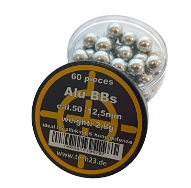 Alu BBS Cal.50, 60 Stück, 2,8 g Gewicht, für T4E Markierer im Cal.50 HDR, HDP etc Aluminium Kugeln 12,50mm Alu BBS Cal.50, 60 Stück, 2,8 g Gewicht, für T4E Markierer im Cal.50 HDR, HDP etc Aluminium Kugeln 12,50mm von SMB