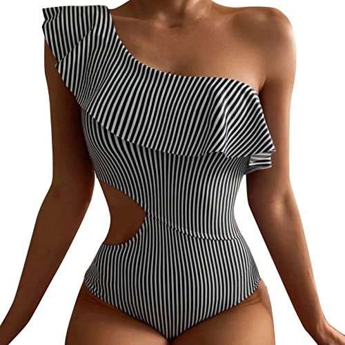 SMBAOFUL Damen Sommer Sexy Mehrfarbig bedruckter Rüschen-Bikini Damen-Badeanzug Badeanzüge Damen Plus von SMBAOFUL