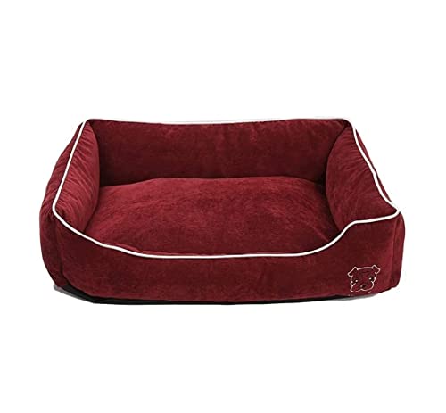 SMBAOFUL Haustiernest, Hundebett, Katzenbett, Haustierbett, bequemes Hundebett, Haustier-Schlafmatte, Katzennesthaus, weiches Kissen, Sofa (Rosso 50 x 40 x 17 cm) von SMBAOFUL