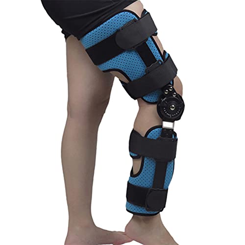 SMBAOFUL Klappbare Knieorthese, klappbare Knieorthese, verstellbare Post-OP-Kniestützen, Patella-Klammer-Stabilisator für ACL-Bänder, Arthrose – Beinstützen-Unterstützung (rechts) von SMBAOFUL