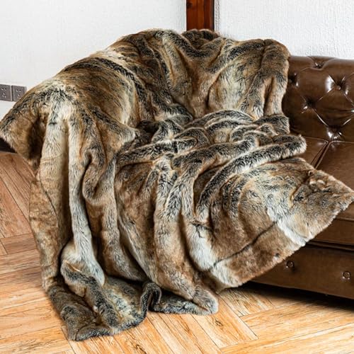 SMBAOFUL Luxuriöse, Flauschige Kunstfell-Überwurfdecke für Couch, Stuhl und Bett. Superweiche, gemütliche und Dicke, Lange Flauschdecke, doppelseitiger Komfort, hochwertige Felldecke von SMBAOFUL