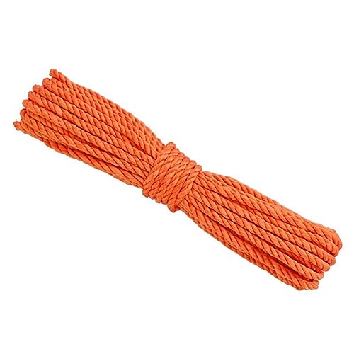 SMBAOFUL Makramee-Schnur, 164 Fuß/50 m, buntes Makramee-Seil, Durchmesser 4/6/8/10 mm, 3-strängiges gedrehtes weiches Polyesterseil, gebündeltes Seil, Wäscheleine, Orange-6 mm von SMBAOFUL