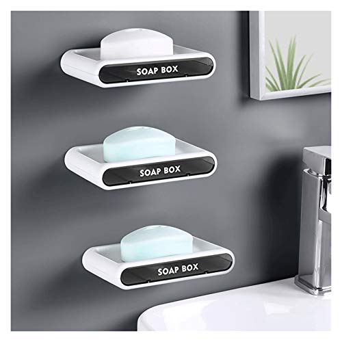 SMBAOFUL Seifenhalter, Wand-Seifenschale für den Haushalt mit einem transparenten Abflusskasten, und die Nicht perforierte Abfluss-Seifenschale für das Badezimmer kann als schönes Geschenk für die von SMBAOFUL