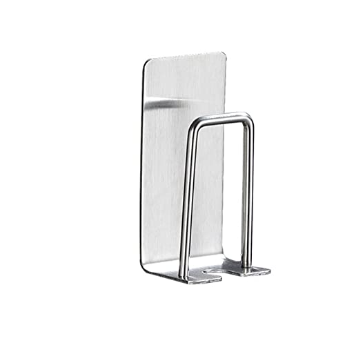 SMBAOFUL Stainless Steel Self Adhesive Toothbrush Holder - Wall Mount Bathroom Storage Rack with Toothpaste Bracket - Convenient Silver Bathroom Accessories von SMBAOFUL
